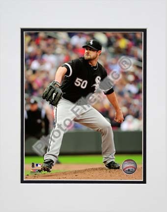 John Danks 2010 Action "Pitch" Double Matted 8” x 10” Photograph (Unframed)