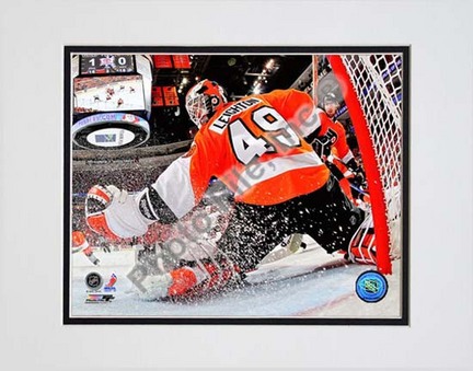 Michael Leighton 2009 - 2010 Playoff Action "Save" Double Matted 8” x 10” Photograph (Unframed)