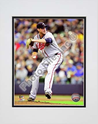 Derek Lowe 2010 Action "Away Jersey" Double Matted 8” x 10” Photograph (Unframed)