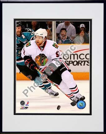 Brian Campbell 2009 - 2010 Playoff Action Double Matted 8” x 10” Photograph in Black Anodized Aluminum Frame