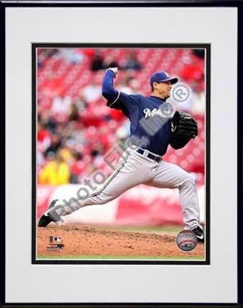 Trevor Hoffman 2010 Action Double Matted 8” x 10” Photograph in Black Anodized Aluminum Frame