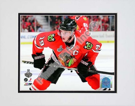 Jonathan Toews Game One of the 2010 NHL Stanley Cup Finals (#2) Double Matted 8” x 10” Photograph (Unframed)