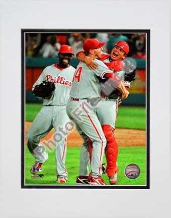 Roy Halladay Perfect Game Celebration Double Matted 8” x 10” Photograph (Unframed)