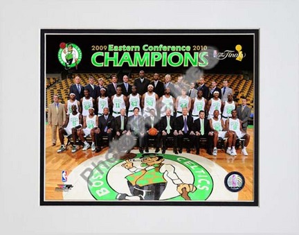 Boston Celtics 2009 - 2010 Team Photo with Eastern Conference Champions Overlay Double Matted 8â€ x 10â€ Photograph (U