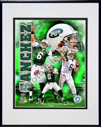 Mark Sanchez 2010 Portrait Plus Double Matted 8” x 10” Photograph in Black Anodized Aluminum Frame