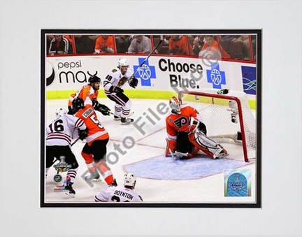 Patrick Kane Game Winning Goal 2009 - 2010 Stanley Cup Finals (#23) Double Matted 8” x 10” Photograph (Unframed)