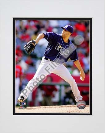 David Price 2010 Action "Dark Blue Jersey" Double Matted 8” x 10” Photograph (Unframed)
