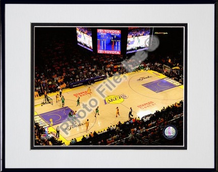 Staples Center Game One of the 2009 - 2010 NBA Finals Double Matted 8” x 10” Photograph in Black Anodized Aluminum F