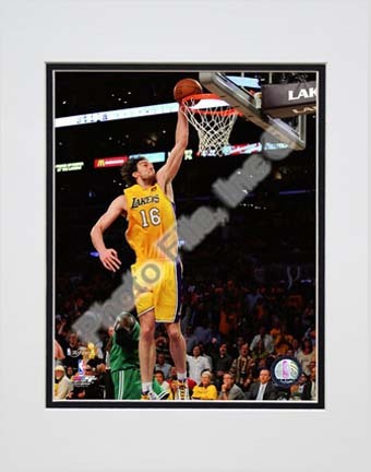 Pau Gasol Game One of the 2009 - 2010 NBA Finals (#3) Double Matted 8” x 10” Photograph (Unframed)