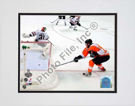 Claude Giroux Game Four of the 2010 NHL Stanley Cup Finals Goal (#15) Double Matted 8” x 10” Photograph (Unframed)