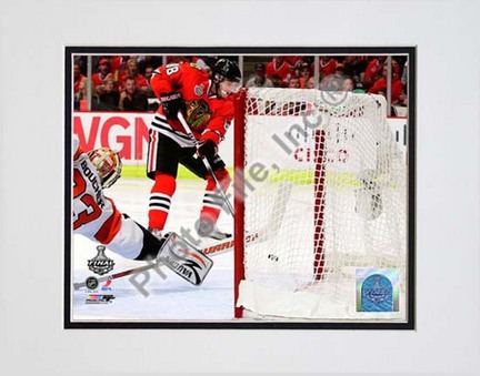 Patrick Kane Game Five of the 2010 NHL Stanley Cup Finals Goal (#20) Double Matted 8” x 10” Photograph (Unframed)