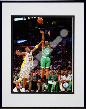 Ray Allen Game Two of the 2009 - 2010 NBA Finals (#6) Double Matted 8” x 10” Photograph in Black Anodized Aluminum F