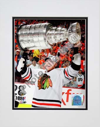 Marian Hossa with the 2009 - 2010 Stanley Cup (#30) Double Matted 8” x 10” Photograph (Unframed)