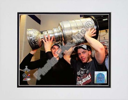 Jonathan Toews & Patrick Kane With the 2010 Stanley Cup (#36) Double Matted 8” x 10” Photograph (Unframed)