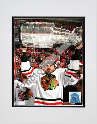 David Bolland with the 2010 Stanley Cup (#33) Double Matted 8” x 10” Photograph (Unframed)