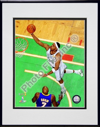 Paul Pierce Game Four of the 2010 NBA Finals Action (#10) Double Matted 8” x 10” Photograph in Black Anodized Alumin