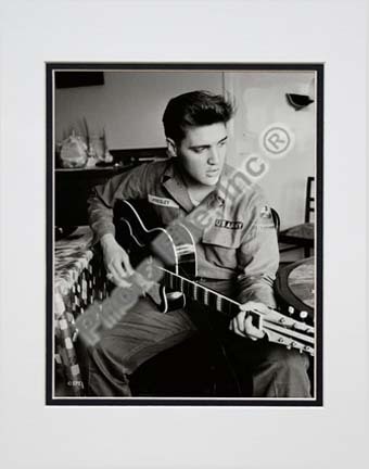Elvis Presley Wearing US Army Jacket (#2) Double Matted 8” x 10” Photograph (Unframed)