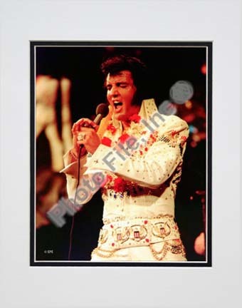 Elvis Presley Wearing a Rhinestone Jacket (#6) Double Matted 8” x 10” Photograph (Unframed)