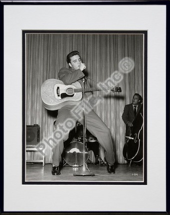 Elvis Presley Singing and Dancing (#7) Double Matted 8” x 10” Photograph in Black Anodized Aluminum Frame