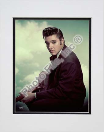 Elvis Presley with Cloud Background (#12) Double Matted 8” x 10” Photograph (Unframed)