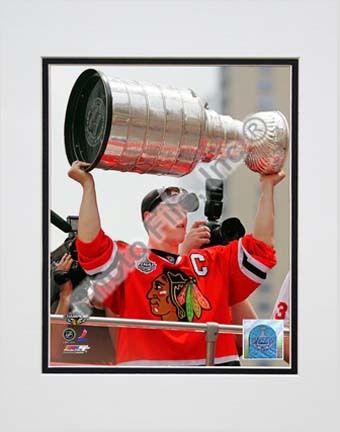 Jonathan Toews Chicago Blackhawks 2010 Stanley Cup Champions Victory Parade (#49) Double Matted 8” x 10” Photograph 