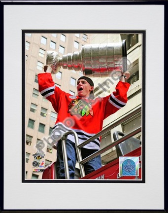 Patrick Kane Chicago Blackhawks 2010 Stanley Cup Champions Victory Parade (#50) Double Matted 8” x 10” Photograph in