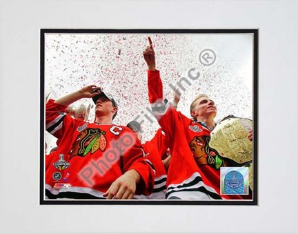 Jonathan Toews & Patrick Kane Chicago Blackhawks 2010 Stanley Cup Champions Victory Parade (#60) Double Matted 8” 