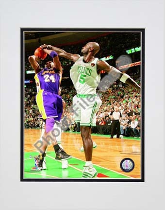 Kevin Garnett Game Five of the 2009 - 2010 NBA Finals Action (#12) Double Matted 8” x 10” Photograph (Unframed)