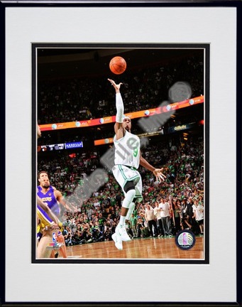 Rajon Rondo Game Five of the 2009 - 2010 NBA Finals Action (#14) Double Matted 8” x 10” Photograph in Black Anodized