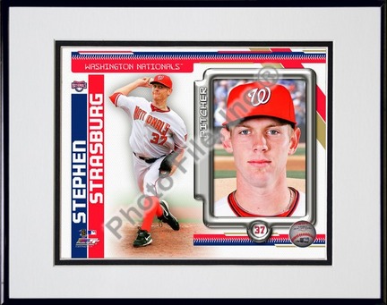 Stephen Strasburg 2010 Studio Plus Double Matted 8” x 10” Photograph in Black Anodized Aluminum Frame
