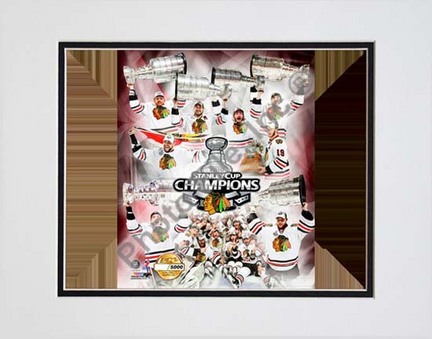 Chicago Blackhawks Stanley Cup Champions Photo File GOLD Double Matted 8” x 10” Photograph (Unframed)