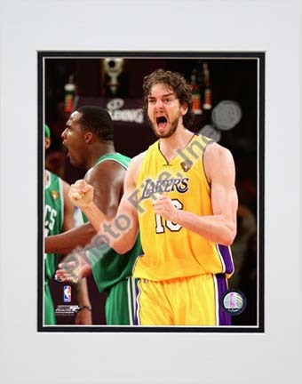 Pau Gasol - 2010 NBA Finals Game 7 (#19) Double Matted 8” x 10” Photograph (Unframed)