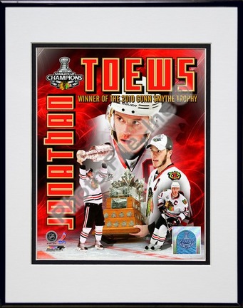 Jonathan Toews - 2010 Stanley Cup Conn Smythe Portrait Plus (#57) Double Matted 8” x 10” Photograph in Black Anodize