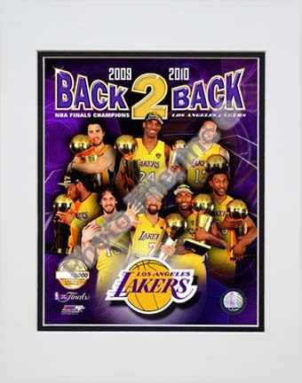 Los Angeles Lakers "Back-to-Back" PF GOLD Limited Edition Double Matted 8” x 10” Photograph (Unframed)