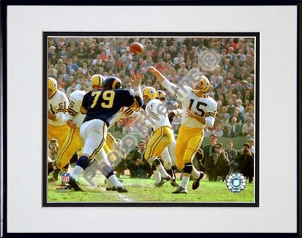 Bart Starr 1962 "Action" Double Matted 8” x 10” Photograph in Black Anodized Aluminum Frame