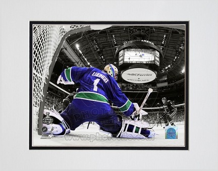 Roberto Luongo Vancouver Canucks 2011 NHL Stanley Cup Finals "Game 2" Spotlight Action Double Matted 8" X