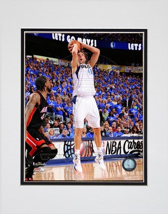 Dirk Nowitzki Dallas Mavericks 2011 NBA Finals "Game 5" Action (#22) Double Matted 8" X 10" Photogra