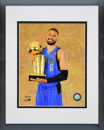 Tyson Chandler Dallas Mavericks 2011 NBA Finals "With Championship Trophy" Double Matted 8" X 10" Ph