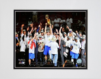 Dallas Mavericks NBA "Celebrating Winning the 2011 NBA Finals" Double Matted 8" X 10" Photograph (Un