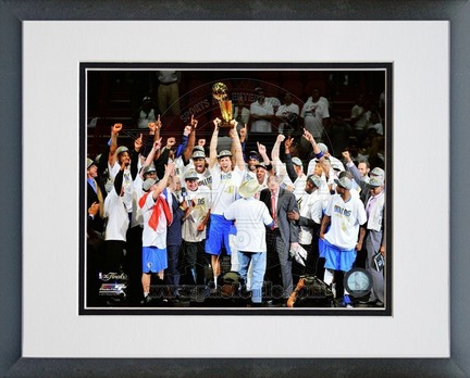 Dallas Mavericks NBA "Celebrating Winning the 2011 NBA Finals" Double Matted 8" X 10" Photograph in 