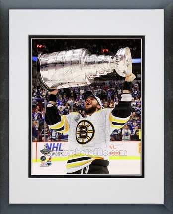David Krejci Boston Bruins 2011 NHL Stanley Cup Finals "With the Stanley Cup" (#48) Double Matted 8" X 10