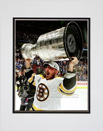 Brad Marchand Boston Bruins 2011 NHL Stanley Cup Finals "With the Stanley Cup" (#47) Double Matted 8" X 1