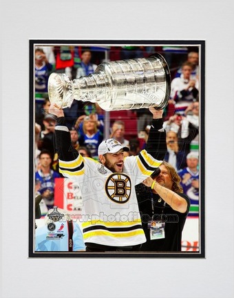 Milan Lucic Boston Bruins 2011 NHL Stanley Cup Finals "With the Stanley Cup" (#346) Double Matted 8" X 10