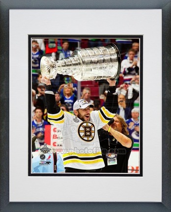 Milan Lucic Boston Bruins 2011 NHL Stanley Cup Finals "With the Stanley Cup" (#346) Double Matted 8" X 10