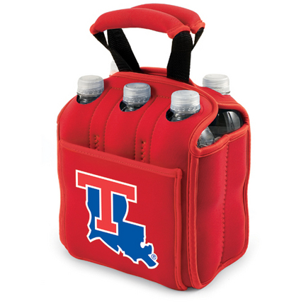 Louisiana Tech Bulldogs Red "Six Pack" Insulated Cooler Tote with Screen Printed Logo