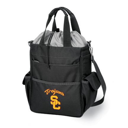 USC Trojans Black Black "Activo" Waterproof Tote with Screen Printed Logo