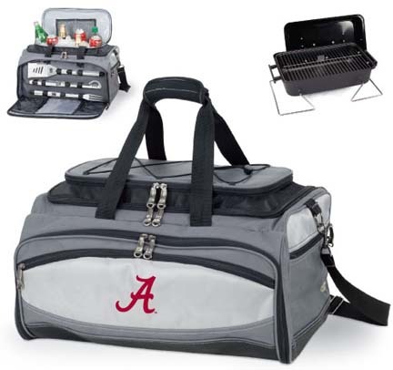 Alabama Crimson Tide Tote with Cooler, 3-Piece BBQ Set and Grill