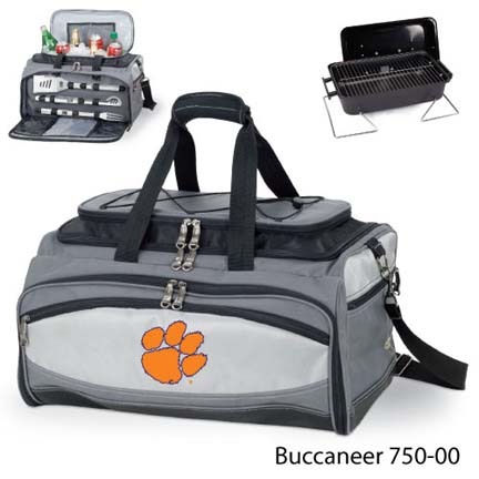 Clemson Tigers Tote with Cooler, 3-Piece BBQ Set and Grill