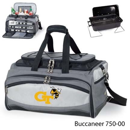 Georgia Tech Yellow Jackets Tote with Cooler, 3-Piece BBQ Set and Grill