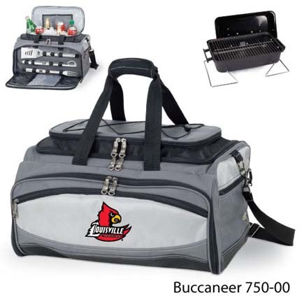 Louisville Cardinals Tote with Cooler, 3-Piece BBQ Set and Grill